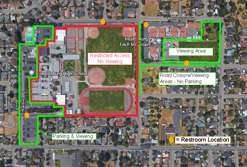 2023 Fireworks Public Viewing Map