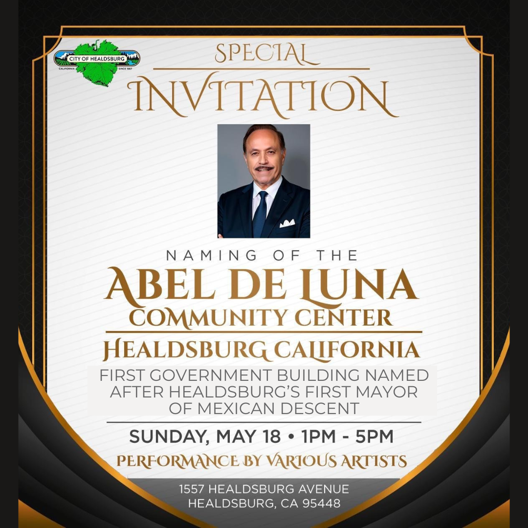 An invitation for the Renaming Celebration of the Healdsburg Community Center
